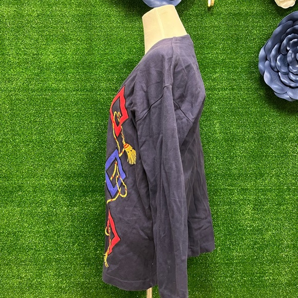 Ms. Chaus knit vintage blue cardigan with gold buttons size large - Picture 4 of 9